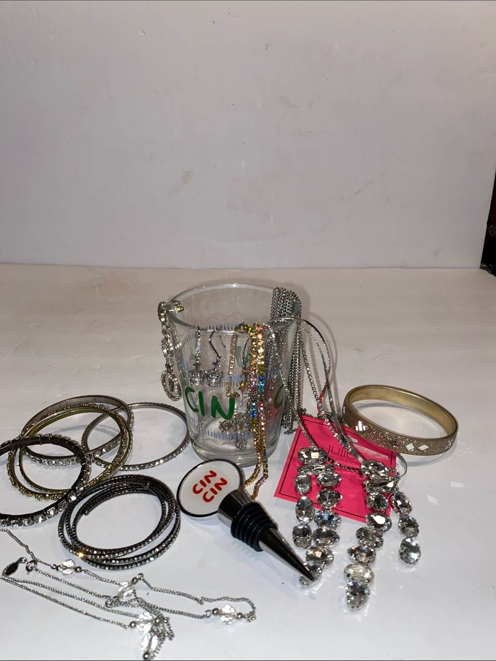 Assorted Silver and Gold Women's Jewelry Set with Clear Glass Accent - Picture 4 of 6